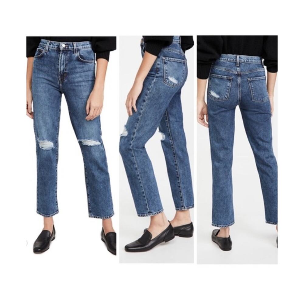 nwt J Brand $268 Jules High Rise Straight Jeans NEW Denim size 26 Finesse Blue